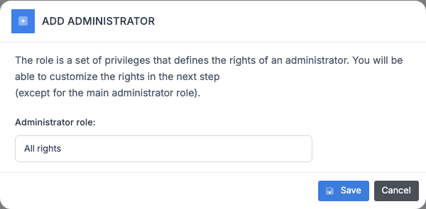 Role selection window