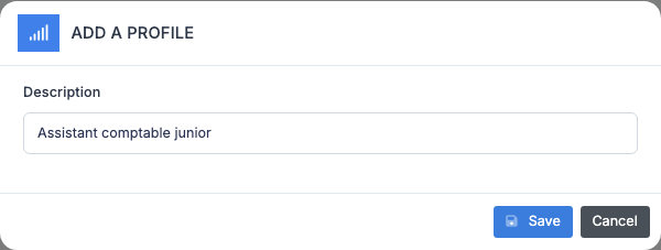 Profile add window