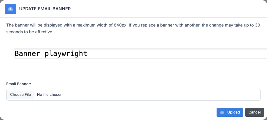 Banner upload window
