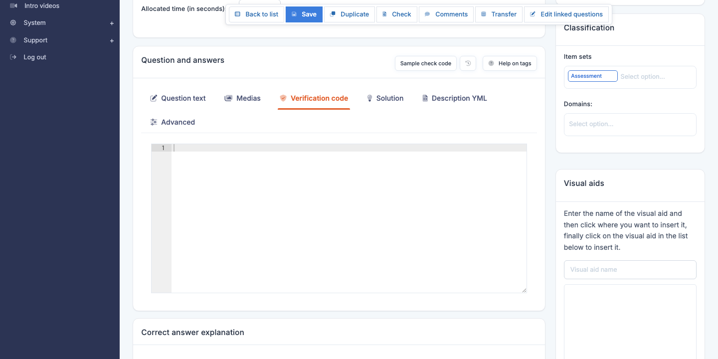 Code question editor (Python)