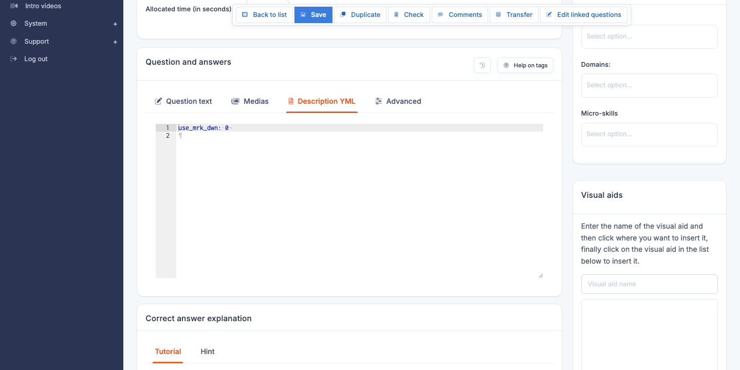 Typing-test question editor