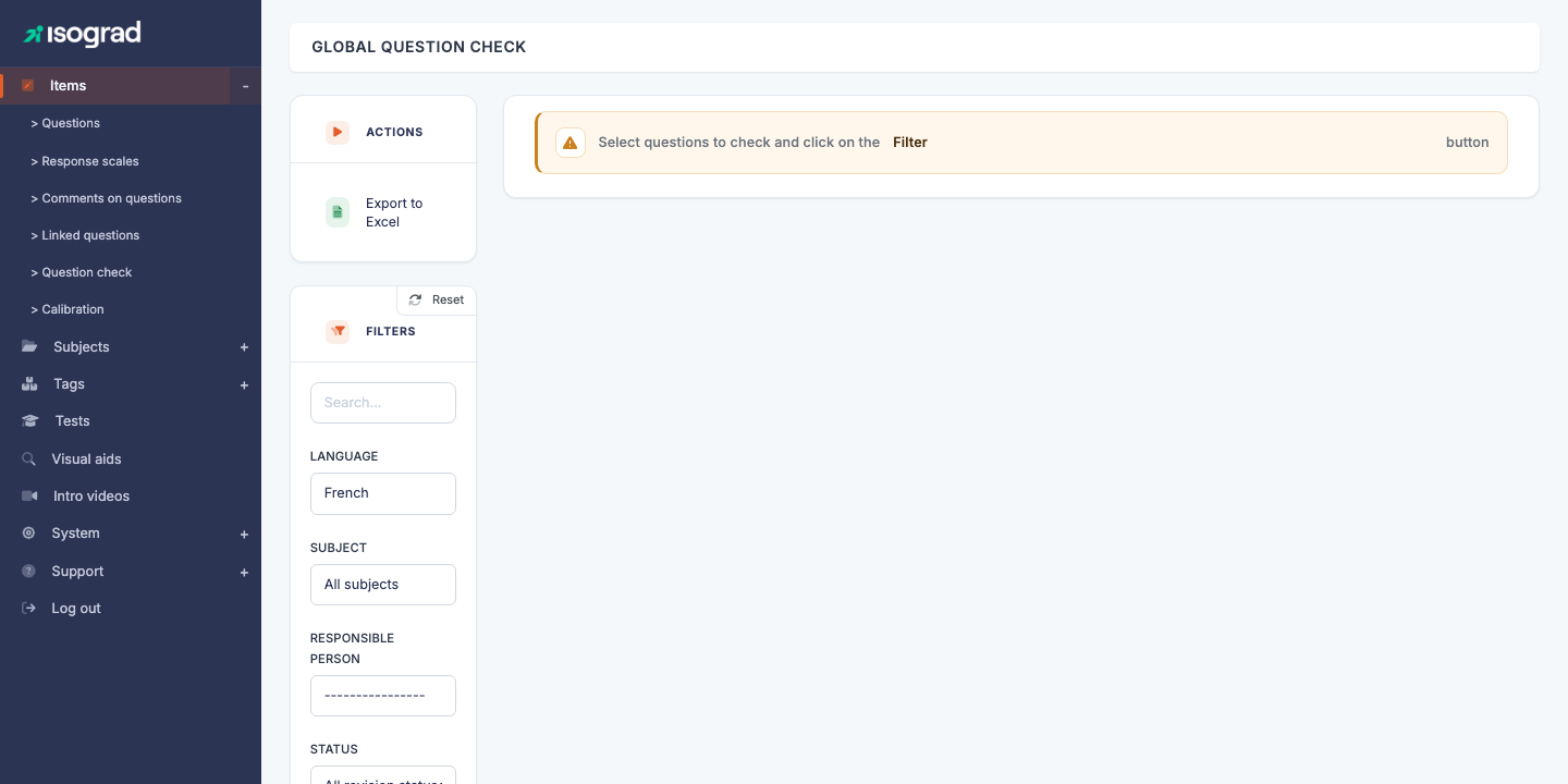 Question verification page