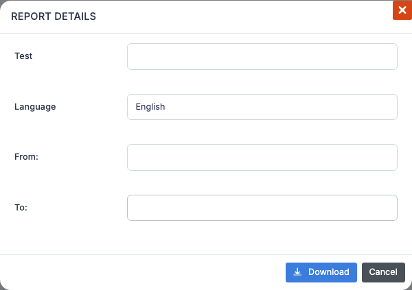 Menu and "Group reports" window