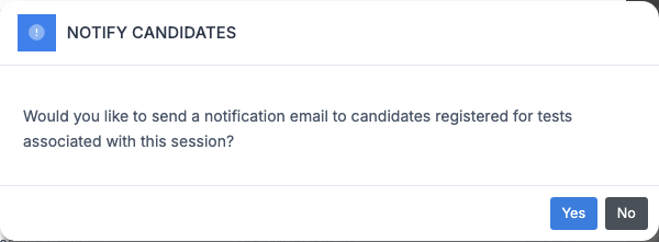 Candidate notification window