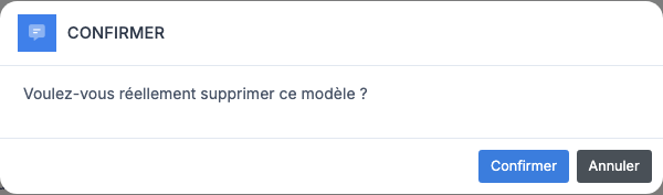 Confirmation de suppression