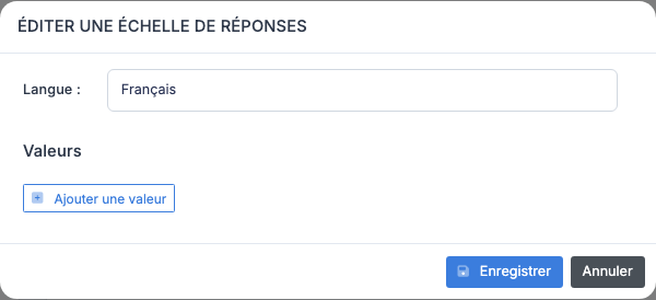 Modal de création d'une échelle