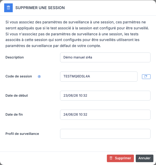 Confirmation de suppression